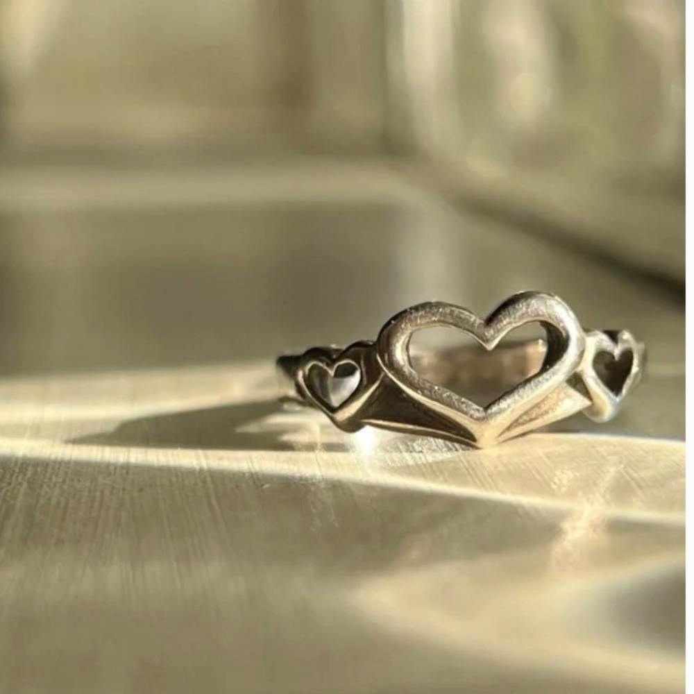 Heart Shaped Sterling Silver Ring